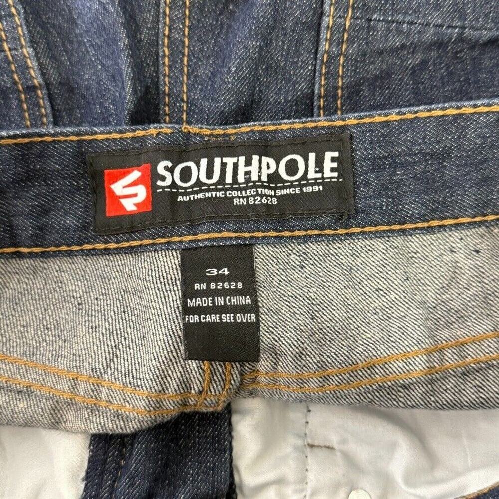 Southpole Jeans 34 x 30 Dark Wash Denim Straight Leg Relaxed Fit Y2K Streetwear